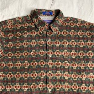 Pendleton Aztec tribal pattern button up shirt